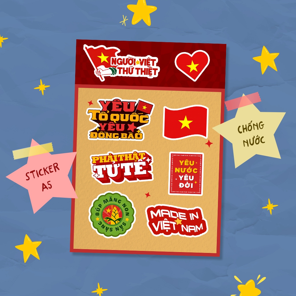 S02 - Sticker A5 Chủ Đề Việt Nam - Bộ Sticker Yêu Nước / Made in ...