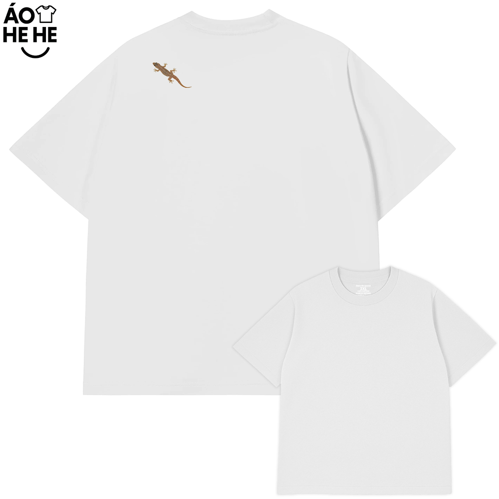 Áo Thun Hài Hước Con Thằn Lằng Vui Nhọn Meme Form Rộng Cotton 230gsm In Theo Yêu Cầu