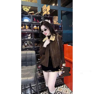 •𝙆𝙞𝙣𝙜𝙨𝙝𝙤𝙥𝙗𝙚𝙖𝙪𝙩𝙮•Áo Gile Da Lộn Cổ Bông Cừu QC