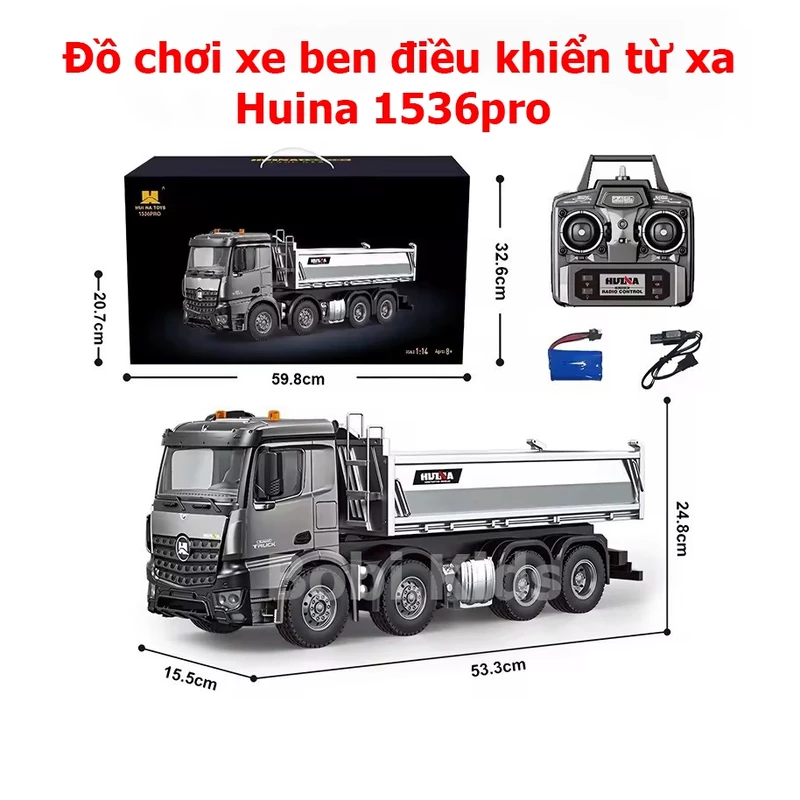 Xe Tải-Xe Ben Điều Khiển Huina 1536Pro – Mô Hình Xe Công Trình Cao Cấp, Tải Nặng, Hoạt Động Mạnh Mẽ, Chất Lượng Cao — ảnh 1