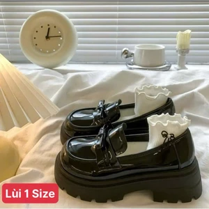 Giày Đốc Nữ Đế Cao 7cm Chất Da Mềm Phong Cách Hàn Quốc Đính Nơ Xinh Xắn Đốc 7p
