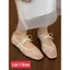 Giày nữ búp bê đế bệt vải ren thắt nơ Mã 076