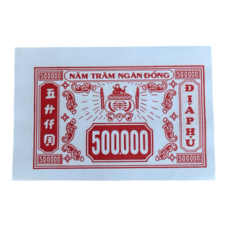 10 tâp/1.000 tờ địa phủ mệnh giá 500.000 ngàn  lễ gia tiên tuần rằn mùng 1 lễ tết giấy bãi bằng sinh