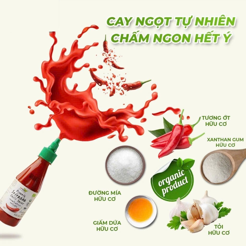 Tương ớt Sriracha hữu cơ Lumlum/ Asian Organics Chilli Sauce