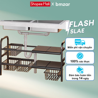 BMZAR Kệ Gầm Bếp Bồn Rửa Kệ Để Xoong Nồi 1&2 Tầng Kệ Để Đồ Nhà Bếp Đa Năng Có thể điều chỉnh độ dài 53-88cm