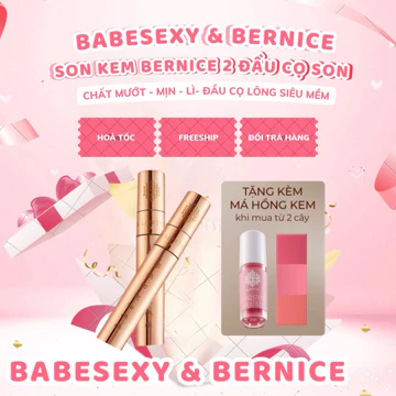 [ Tặng cọ tán son ] Son kem Bernice mẫu mới 2025 - Son Kem lì mịn môi [ chính hãng 100% ] - vỏ mới 2 đầu cọ son
