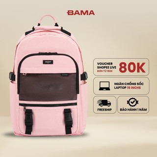 Balo nam nữ đi học đi làm BAMA Mesh Fabric Backpack MF106 chống nước nhiều ngăn đựng laptop 13 14 15 6 inch