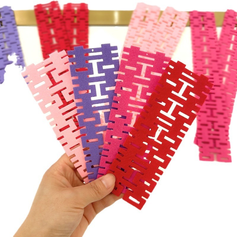 Set 10 dây chữ hỷ dài mini trang trí đám cưới, xe cưới, làm hoa cài - Kem Shop K126