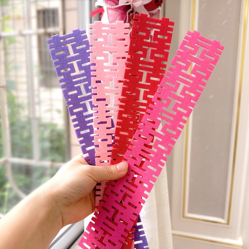 Set 10 dây chữ hỷ dài mini trang trí đám cưới, xe cưới, làm hoa cài - Kem Shop K126