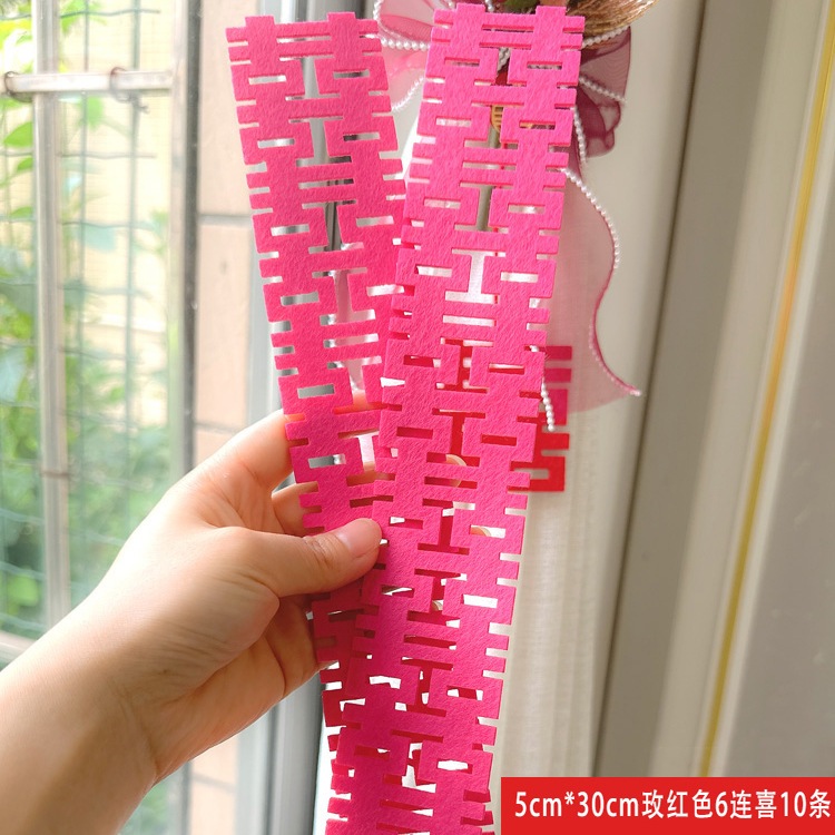 Set 10 dây chữ hỷ dài mini trang trí đám cưới, xe cưới, làm hoa cài - Kem Shop K126