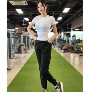 Quần jogger nữ bo gấu hack dáng model: 99104.1.058 Tuấn HD cạp cao, chất thun poly co giãn 4 chiều bigsize
