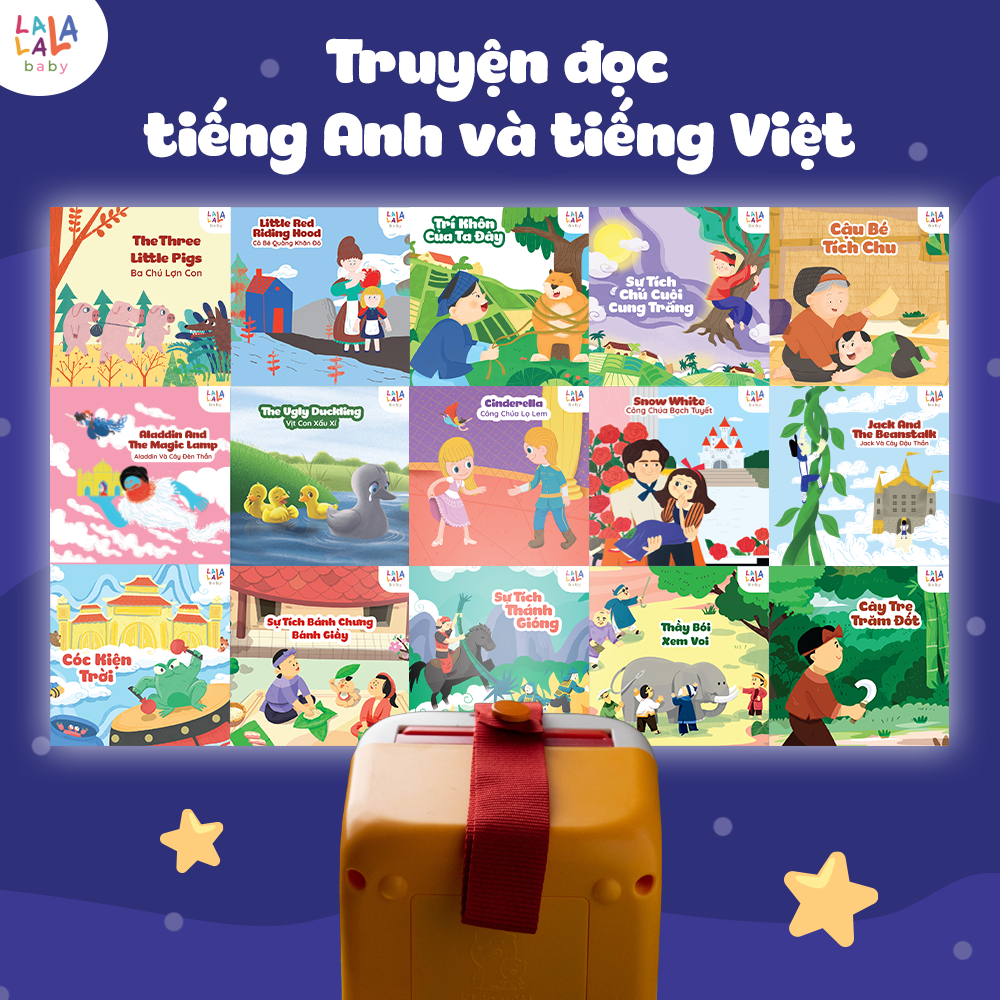 [COMBO 3 TẶNG PIANO] Máy Chiếu Kể Chuyện Lala Story Cinema Đồ Chơi Âm Thanh Máy Chiếu Mini Đèn Chiếu Tường Cho Bé
