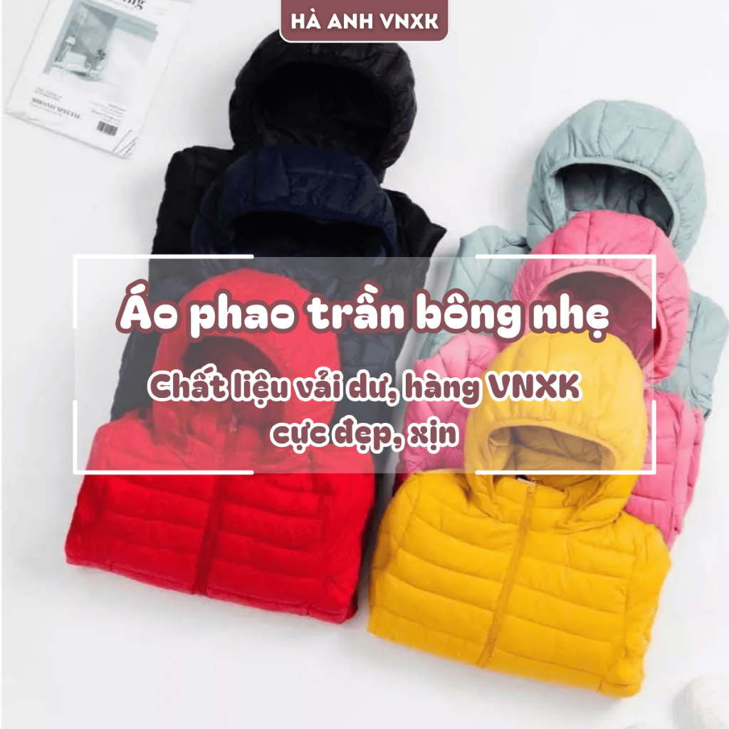 Áo Phao Nữ Unired VNXK Siêu Nhẹ, Áo Khoác Bông Trần