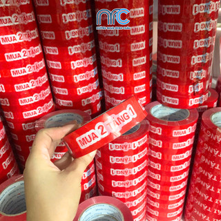 Combo 2 Băng dính Mua 2 Tặng 1, Băng dính in chữ Mua 1 tặng 1, Băng dính khuyến mại tặng kèm siêu dính - Cuộn dài 100m