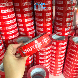 Combo 2 Băng dính Mua 2 Tặng 1, Băng dính in chữ Mua 1 tặng 1, Băng dính khuyến mại tặng kèm siêu dính - Cuộn dài 100m