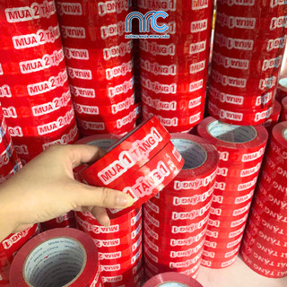 (2 Cuộn) Băng Keo Mua 1 Tặng 1, Băng Dính In Chữ Mua 2 Tặng 1, Băng Dính Khuyến Mại Tặng Kèm - Kích Thước 3cm*100m