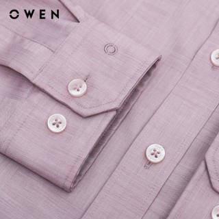 OWEN - Áo sơ mi dài tay Slim Fit AS240573D màu Đỏ chất liệu Modal-Polyester-Spandex