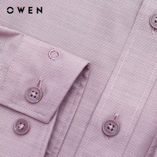 OWEN - Áo sơ mi dài tay Slim Fit AS240531D màu Hồng chất liệu Bamboo