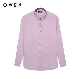 OWEN - Áo sơ mi dài tay Slim Fit AS240531D màu Hồng chất liệu Bamboo