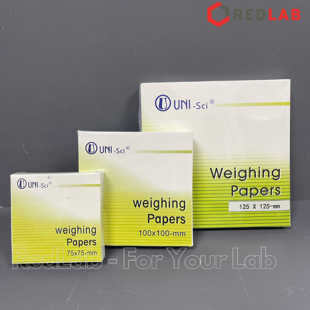 Giấy cân UNI-Sci khổ vuông 7.5cm 10cm 12.5cm Lab weighing paper 75x75mm ...