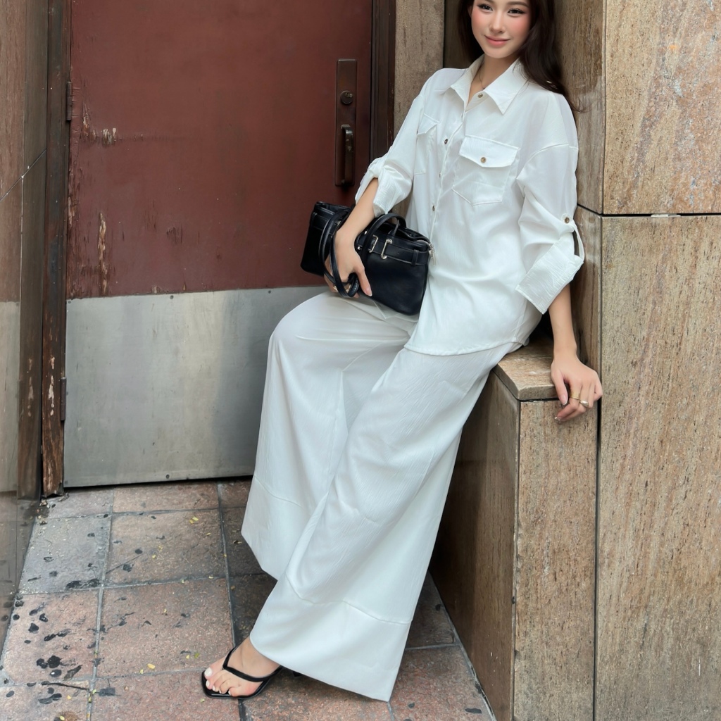 QUẦN DÀI LINEN ỐNG RỘNG MACARON FFCLUB MIX