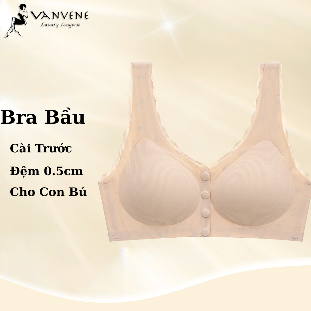 [BIG SIZE] Áo lót nữ VANVENE, Bra BR255 su tăm mềm mịn cài trước hình giọt nước ôm ngực dành cho bà bầu và mặc hàng ngày