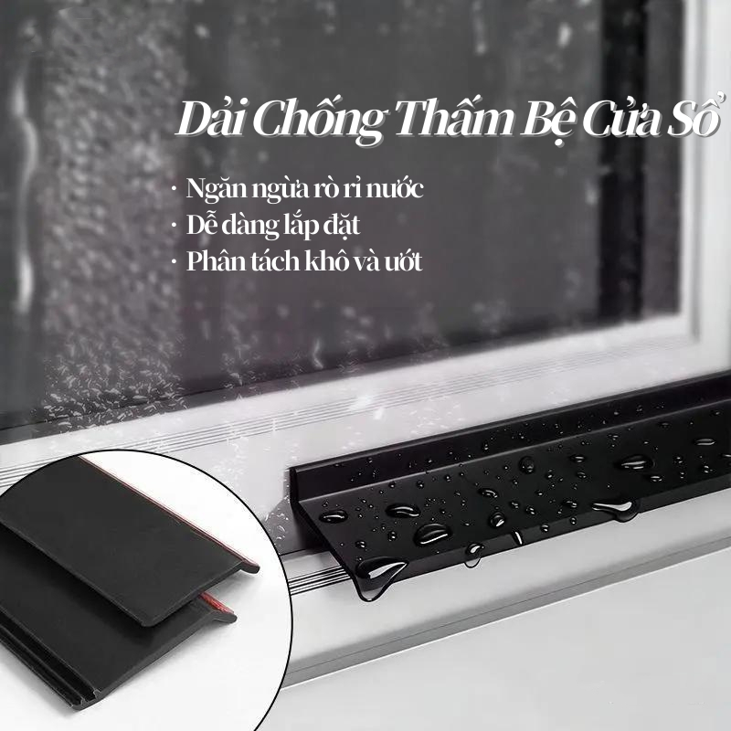 Thanh chặn nước cửa sổ  1M, vách ngăn chống nước chảy ngược cao su chống thấm nước, chức năng niêm pho