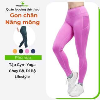 Quần Legging Nữ Tập Gym Yoga ICADO HT103 Quần Legging Lửng Nữ Cạp Cao Co Giãn 4 Chiều thegioidotap