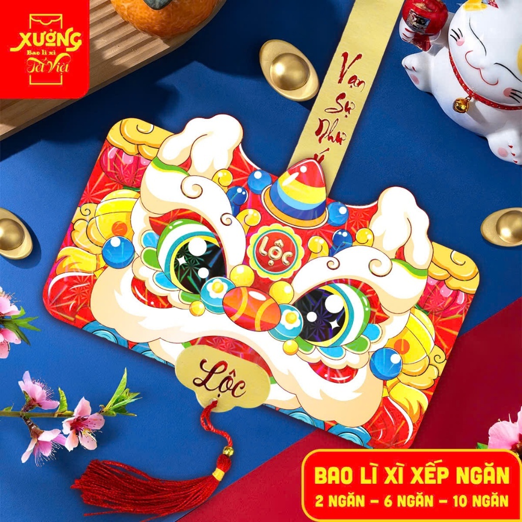 Bao Lì Xì Gấp Gọn Xếp Tầng 2-6-10 Nhiều Ngăn Nhiều Tầng Tài Lộc Đầu Lân Thần Tài Ngựa 2026 Bính Ngọ-Đồ Chơi Cho Bé PUKAP