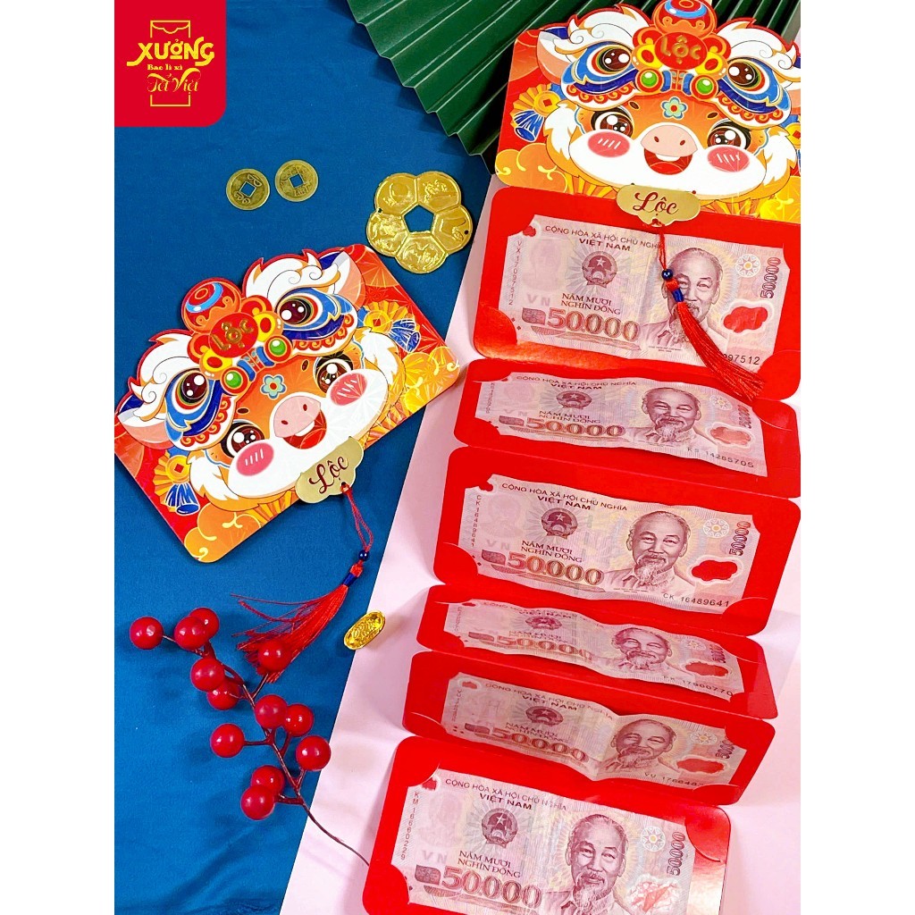 Bao Lì Xì Gấp Gọn Xếp Tầng 2-6-10 Nhiều Ngăn Nhiều Tầng Tài Lộc Đầu Lân Thần Tài Ngựa 2026 Bính Ngọ-Đồ Chơi Cho Bé PUKAP