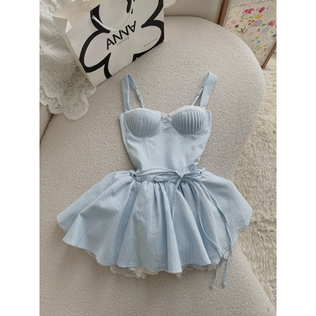 Đầm Kiểu Nữ Hai Dây Xanh Xoè Anna - Lettie Dress