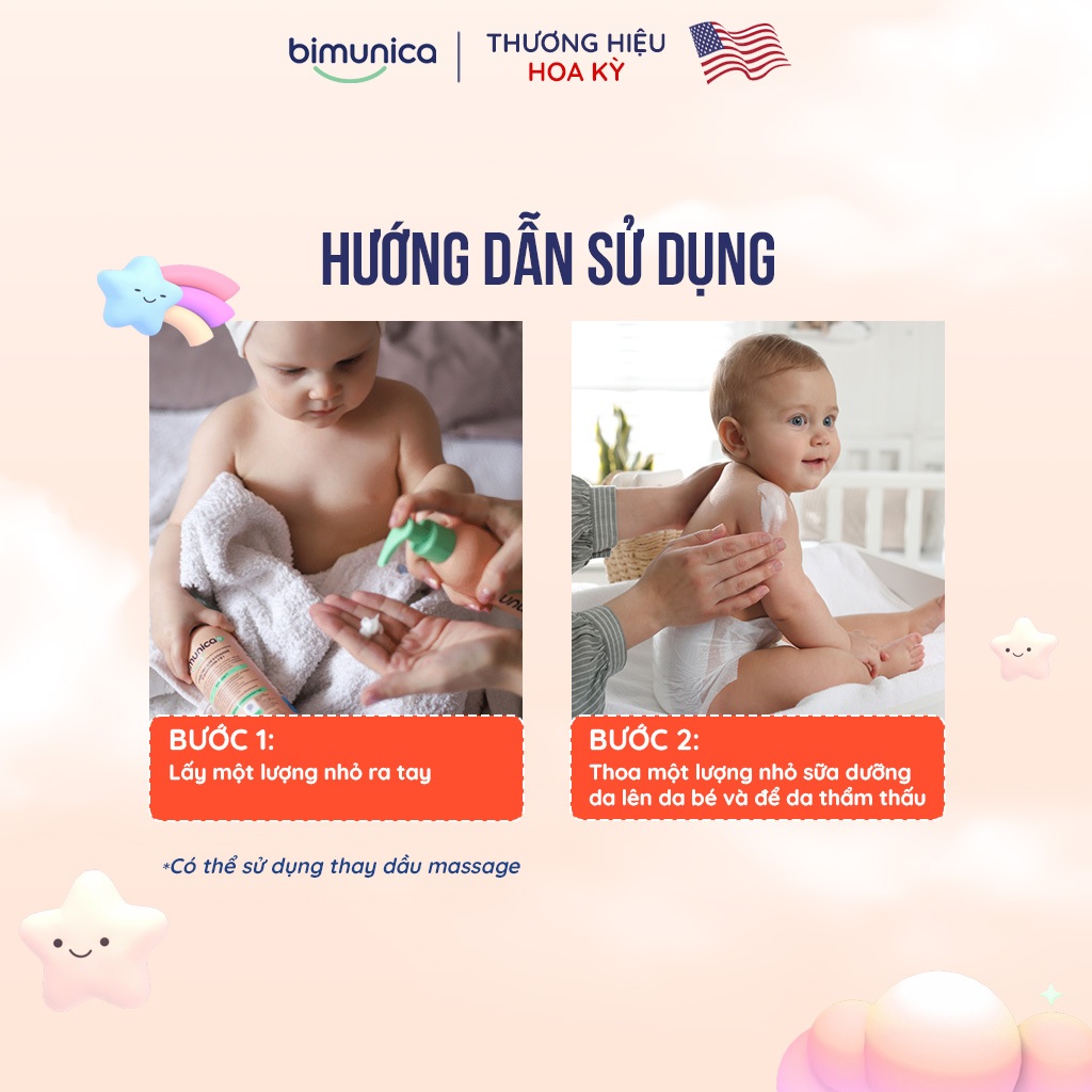 Sữa Dưỡng Da Toàn Thân Bimunica Baby Lotion Cho Bé Và Mẹ - Dưỡng Ẩm, Mềm Mịn, Không Paraben