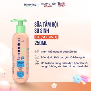 Sữa Tắm Gội Cho Bé Từ Sơ Sinh Bimunica Dịu Nhẹ Làm Sạch Bảo Vệ Da