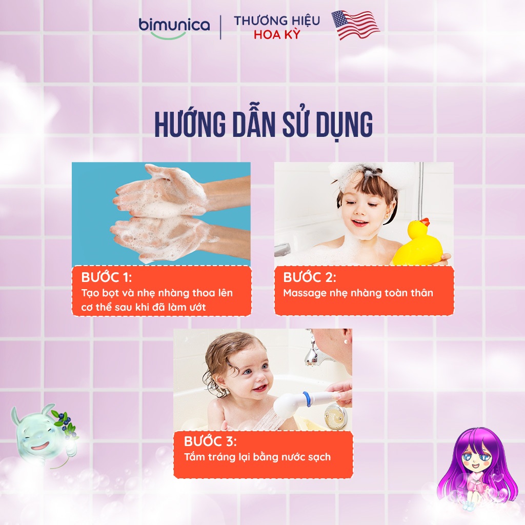 Sữa Tắm Cho Bé Gái Từ 3 Tuổi Bimunica Fantomiki Làm Sạch Dịu Da Hương Thơm Ngọt Ngào