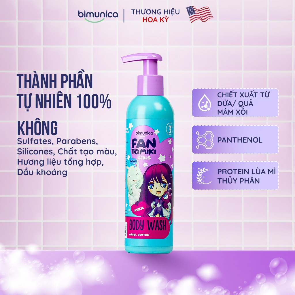 Sữa Tắm Cho Bé Gái Từ 3 Tuổi Bimunica Fantomiki Làm Sạch Dịu Da Hương Thơm Ngọt Ngào