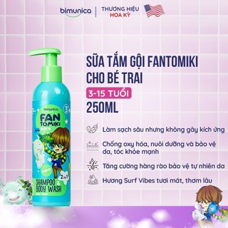 Sữa Tắm Gội Cho Bé Trai 3 Tuổi Bimunica Fantomiki Không Cay Mắt Mềm Da 250ml