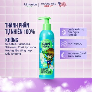 Sữa Tắm Gội Cho Bé Trai 3 Tuổi Bimunica Fantomiki Không Cay Mắt Mềm Da 250ml