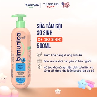 Sữa Tắm Gội 2in1 Dành Cho Bé Sơ Sinh và Trẻ Nhỏ Cao Cấp BIMUNICA Chai 500ml