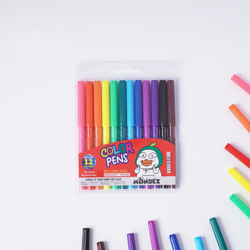 Bút Dạ Màu Loại 12 Màu, Bút Dạ Chất Liệu Nhựa Cao Cấp, Màu Sắc Chuẩn,Tươi Sáng, Rõ Nét, Không Phai M70011