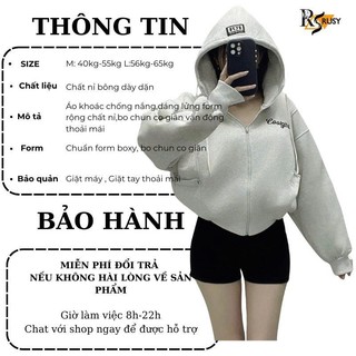 Áo Khoác Nỉ Boxy Chất Nỉ Xuất Khẩu Dày Dặn Thêu Chữ Coolgirl, Nón To Form Rộng Basic Năng Động Chống Nắng RUSY