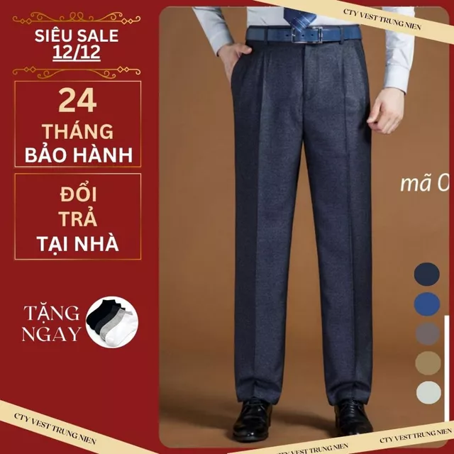quần tây nam trung tuổi,quần tây nam trung niên ống đứng có đai tăng giảm cạp.