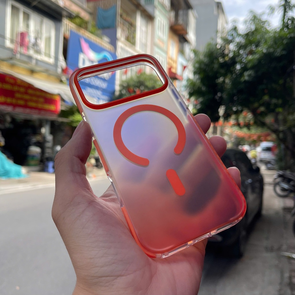 Ốp lưng iPHONE KiNGBON Lưng PC cứng hỗ trợ vòng sạc nam châm cao cấp viền dẻo chống sốc 360 độ