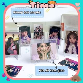 Giá Đỡ Ảnh Bo Góc Tam Giác Trong Suốt Acrylic Decor Card Idol Góc Học Tập Xinh Timo VPBL35