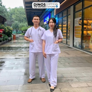 Bộ Quần Áo Scrubs Dinos Cho Nam Nữ Bác Sĩ, Điều Dưỡng, Kỹ Thuật Viên Spa -  Nhiều Màu