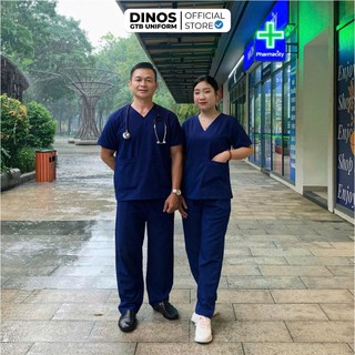 Bộ Quần Áo Scrubs Dinos Cho Nam Nữ Bác Sĩ, Điều Dưỡng, Kỹ Thuật Viên Spa -  Nhiều Màu