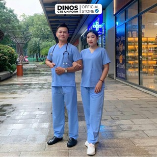 Bộ Quần Áo Scrubs Dinos Cho Nam Nữ Bác Sĩ, Điều Dưỡng, Kỹ Thuật Viên Spa -  Nhiều Màu