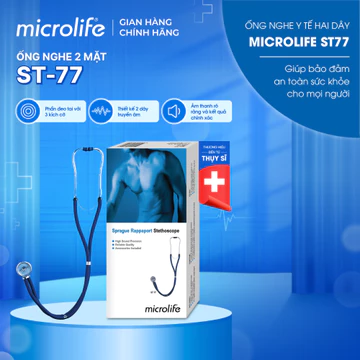 Ống Nghe Y Tế Hai Dây Microlife ST-77, Âm Thanh Nhạy & Rõ Ràng, Dùng Nghe Phổi/ Tim Mạch/ Huyết Áp