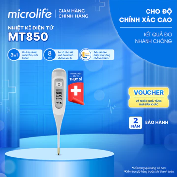Nhiệt Kế Điện Tử Microlife MT850 Chính Hãng, Đo Siêu Tốc 8 Giây, Chống Nước, Bảo Hành Trọn Đời
