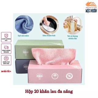 Hộp 20 khăn lau đa năng chất liệu vải không dệt - mền mịn, siêu thấm hút