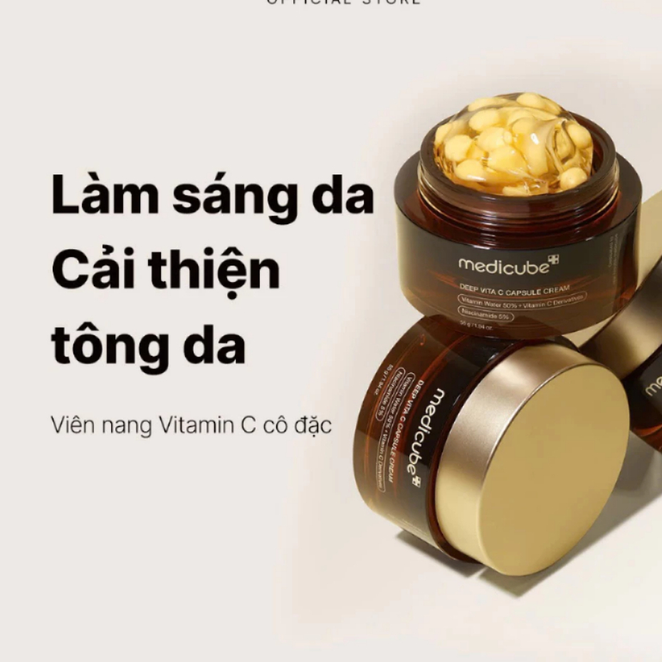 Kem Dưỡng Viên Nang Medicube Deep Vita C/PDRN Pink/Hyaluronic/Kojic Acid/ TXA Niacinamide Capsule Cream 53g 55g